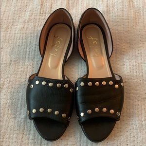 fs/ny black leather flats Size 9